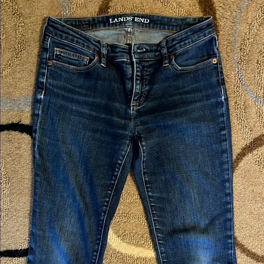 Lands' End Women's Dark Blue Straight Leg Jeans